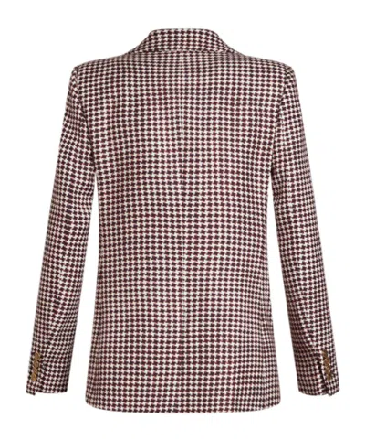 Etro Houndstooth-pattern Double-breasted Jacket In Multicolor