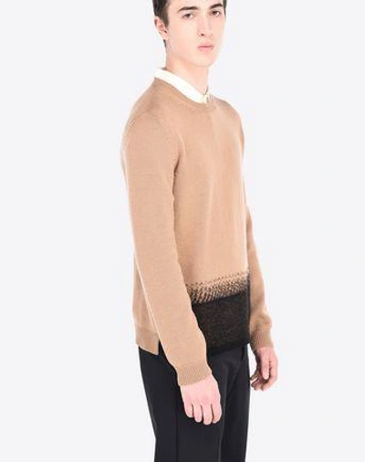 Shop Valentino Cashmere Sweater With Needling In Camel