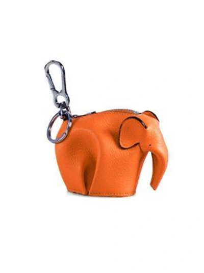 Loewe Elephant Leather Coin Purse In Orange