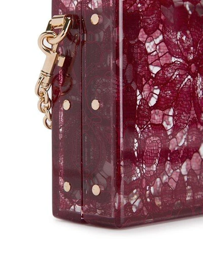 Shop Dolce & Gabbana 'dolce' Box Clutch In Red