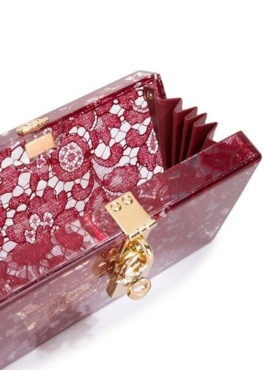 Shop Dolce & Gabbana 'dolce' Box Clutch In Red