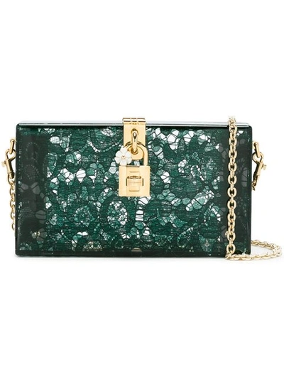 Dolce & Gabbana Dolce Box Clutch In Green