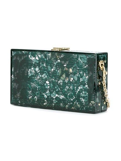 Shop Dolce & Gabbana Dolce Box Clutch In Green