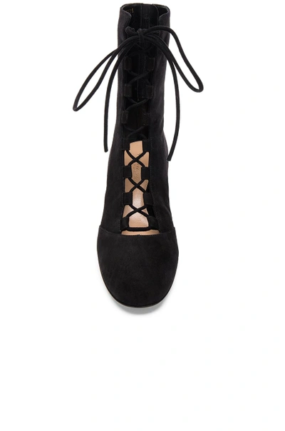 Shop Gianvito Rossi Suede Lace Up Boots In Black