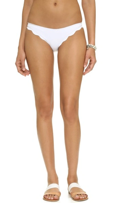 Marysia 'broadway' Scalloped Edge Bikini Bottoms In White