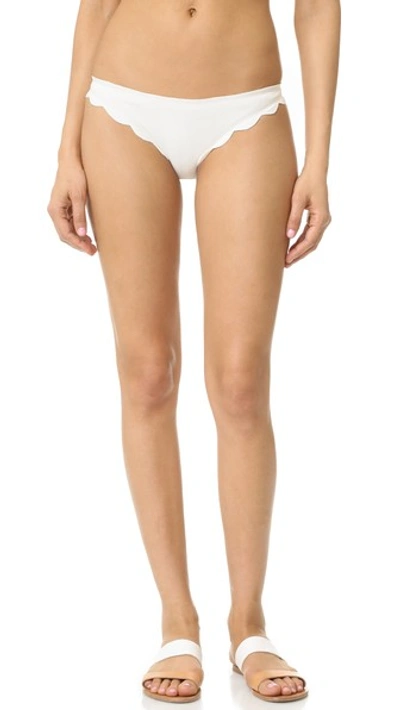Marysia Broadway Scallop-edged Bikini Briefs In White