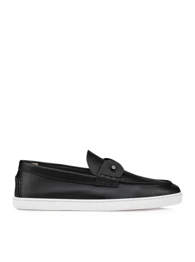 Christian Louboutin Chambeliboat Leather Boat Shoe In Black