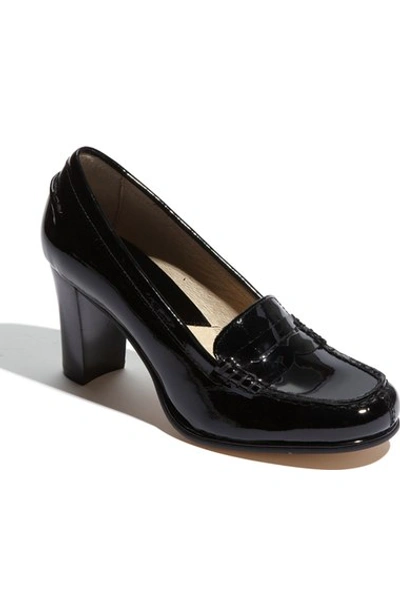 Michael Michael Kors Bayville High Heel Penny Loafers In Black