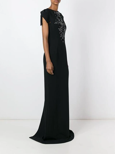 Shop Antonio Berardi Embellished Front Gown - Black