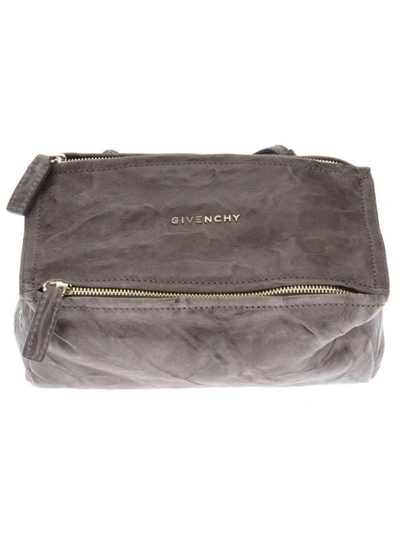Givenchy Mini Pandora Washed Leather Shoulder Bag In Grey