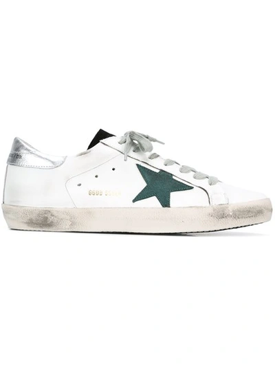 Golden Goose Super Star Low-top Leather Trainers In Fwhite Petroleum Star