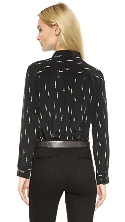 Shop Equipment Kate Moss Slim Signature Blouse In True Black