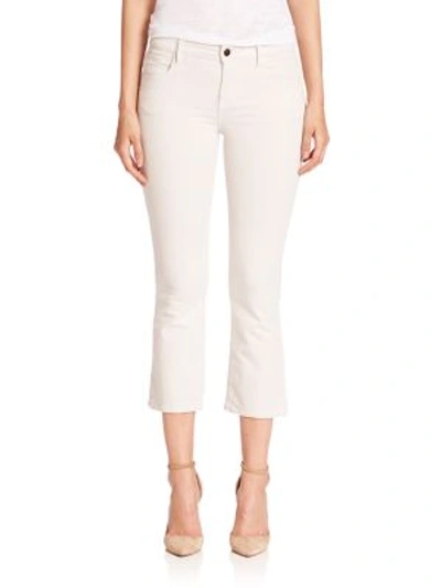 J Brand Selena Cropped Corduroy Mid-rise Bootcut Trousers In Moonbeam