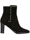 Jimmy Choo Harlow 80 Black Suede Boots With Stud Trim