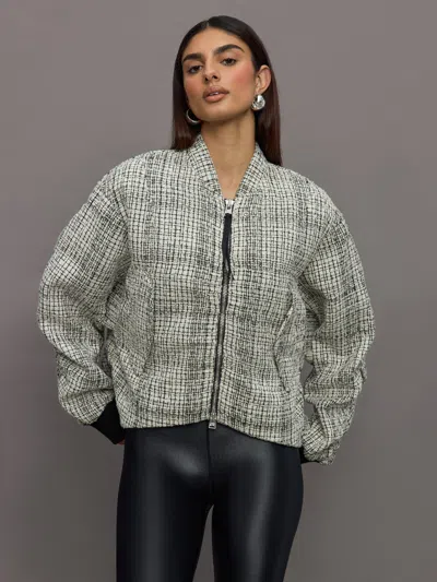 Shoreditch Ski Club Skylar Faye Bomber In White,black