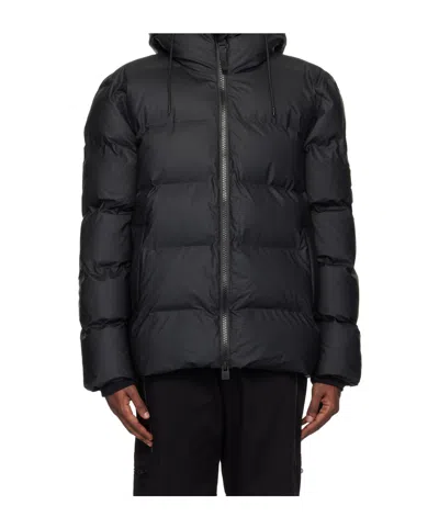 Rains Black Alta Puffer Jacket In Black