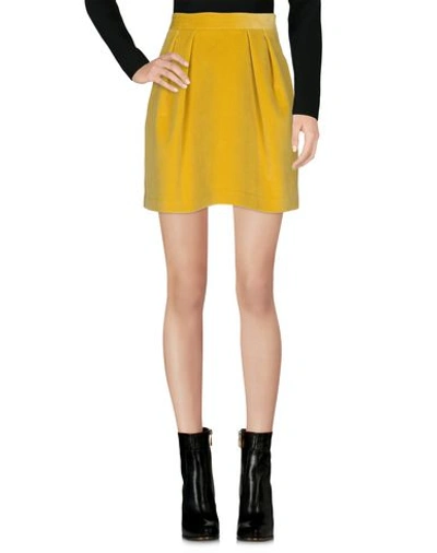 Shop Msgm Mini Skirt In Yellow