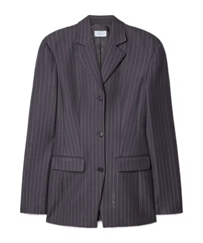 Off-white Pinstripe Jacket In Black