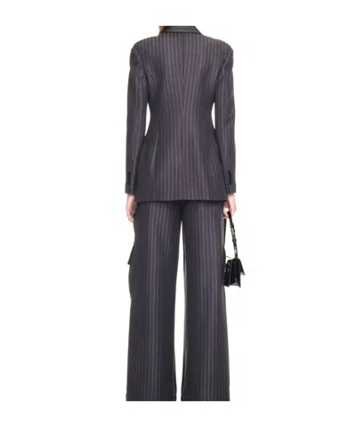 Off-white Pinstripe Jacket In Black