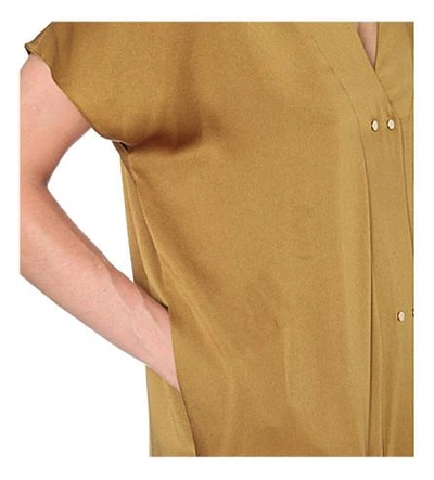 Shop Lanvin Washed-satin Maxi Dress In Mustard