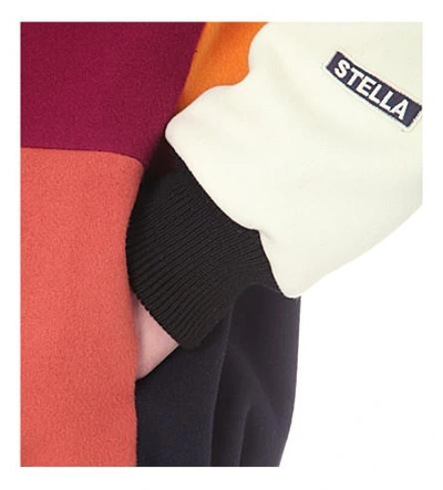 Shop Stella Mccartney Patch-detail Wool-blend Bomber Jacket In Multi