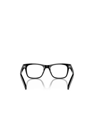Prada 55mm Rectangular Blue Light Blocking Glasses In Black