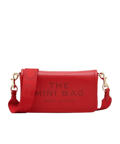 Marc Jacobs Textured Leather Mini Bag With Magnetic Closure In Red