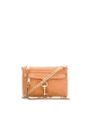 Rebecca Minkoff Mini Mac Nubuck Crossbody In Almond