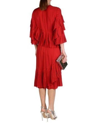 New Gucci Ruffled Silk-Georgette Hibiscus Red Dress It. 40