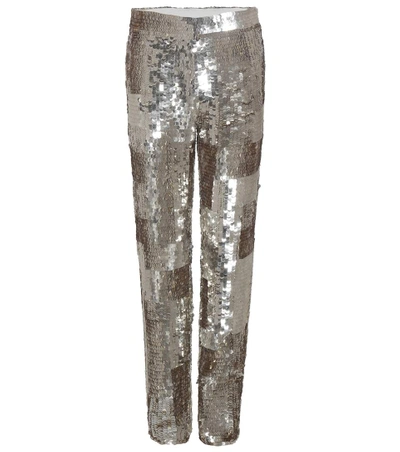 Chloé Sequin Embellished Trousers In Silver