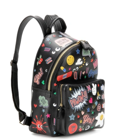 Shop Anya Hindmarch All Over Wink Mini Leather Backpack In Llack Circus