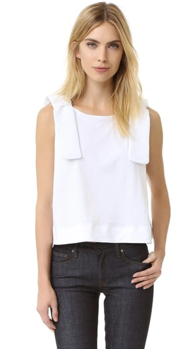 Shop Victoria Victoria Beckham Double Knot Tee In White