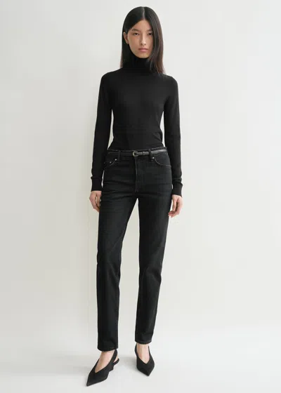 Totême Low Taper Denim Faded Black In Faded Black