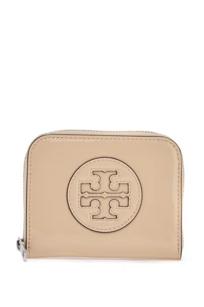 Tory Burch Small Organic Ella Wallet In Beige