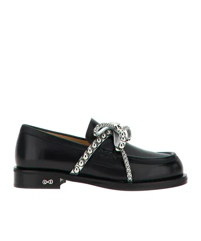 Mach&mach Mach & Mach 'crystal Studs' Loafers In Black