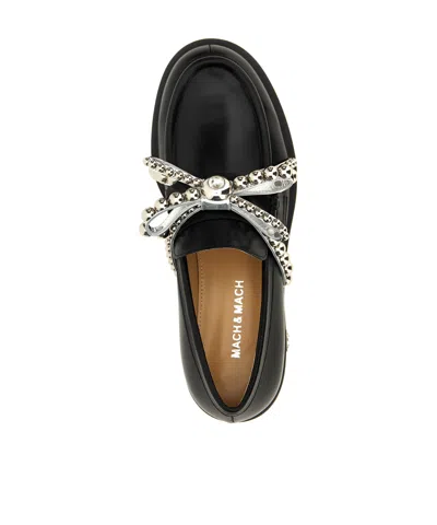 Mach&mach Mach & Mach 'crystal Studs' Loafers In Black