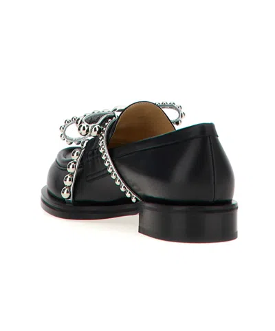 Mach&mach Mach & Mach 'crystal Studs' Loafers In Black