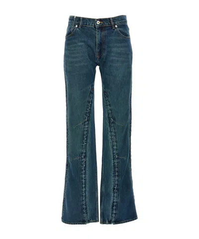 Y/project Staple Hook And Eye Denim With Pockets In Blue