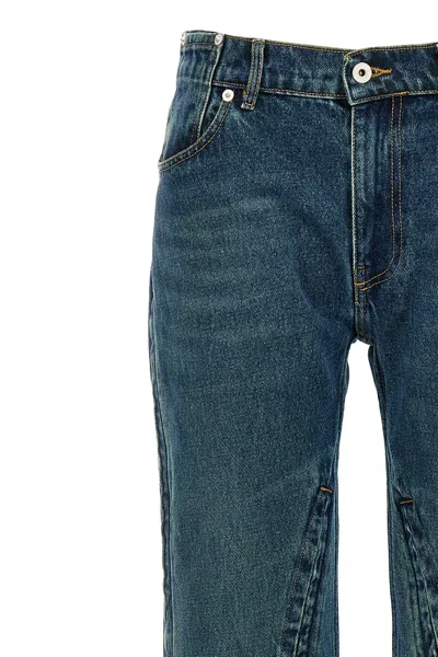 Y/project Staple Hook And Eye Denim With Pockets In Blue