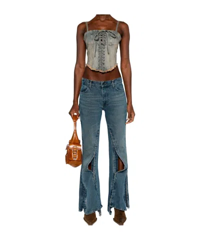 Y/project Staple Hook And Eye Denim With Pockets In Blue