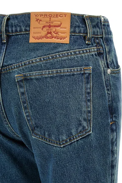 Y/project Staple Hook And Eye Denim With Pockets In Blue