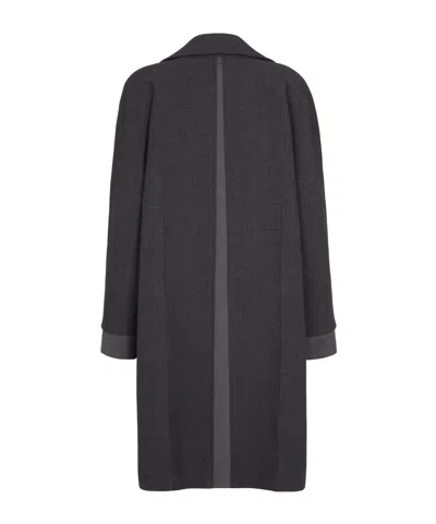 Fendi Natté Fabric Car Coat In Black