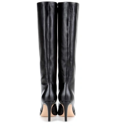 Shop Gianvito Rossi Dana Leather Knee-high Boots In Llack
