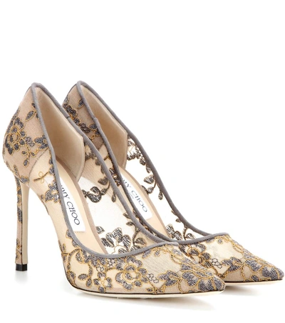 Jimmy Choo Romy 100 Lace Pumps In Dove
