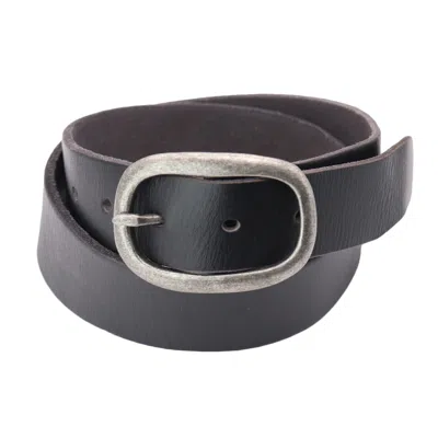 Cowgirls Rock Women's Center Bar Buckle Belt With Burnished Edges In Black