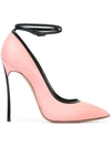 CASADEI ankle strap pumps,PATENTLEATHER100%