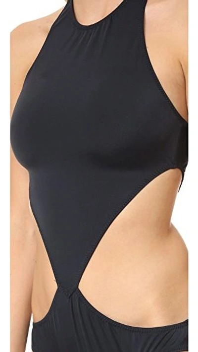 Shop Norma Kamali Kamali Kulture Chuck Cutout One Piece In Black