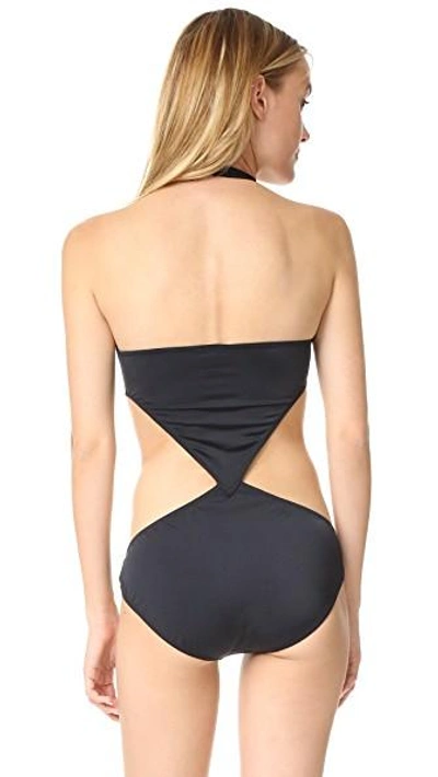 Shop Norma Kamali Kamali Kulture Chuck Cutout One Piece In Black