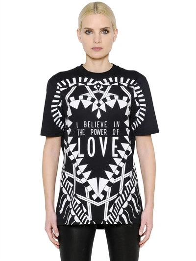 Shop Givenchy Power Of Love Cotton Jersey T-shirt In Black