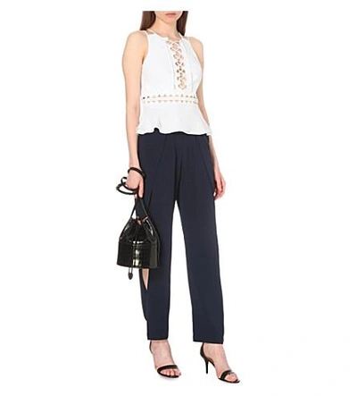 Shop Jonathan Simkhai Lace-up Crepe Top In White